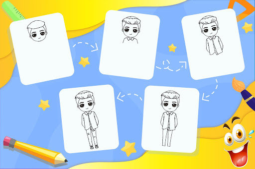 Android application How to Draw Famous Boys Girls screenshort