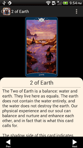 Screenshot of Book of Shadows Tarot As Above
