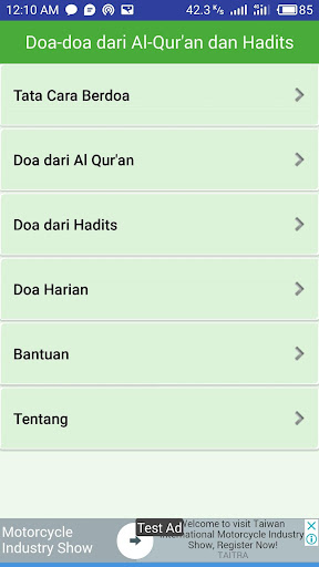 Android application Doa-doa dari Qur'an dan Hadits screenshort