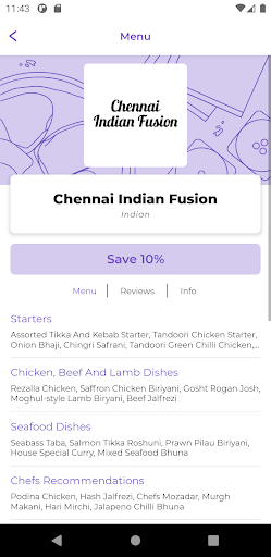 Chennai Indian Fusion Screen 2