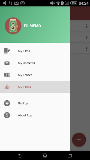Android application Filmemo. Analog photography screenshort