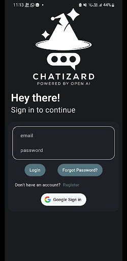 Android application Chatizard screenshort