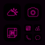 Wow Pink Neon Theme, Icon Pack icon