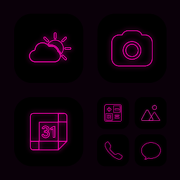 Εικόνα εικονιδίου Wow Pink Neon Theme, Icon Pack