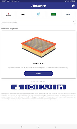 Catálogo Filtrocorp Screen 2