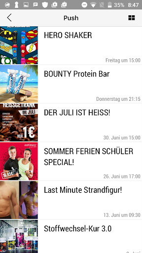 Android application redFitness® screenshort