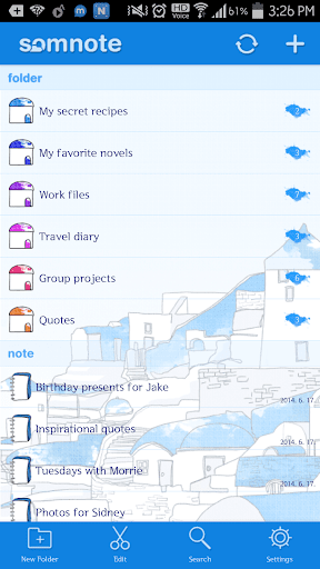 Android application [솜테마] 산토리니 screenshort
