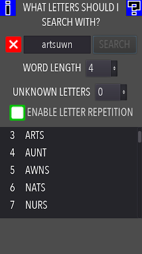 WordFinder - Anagram Screen 2