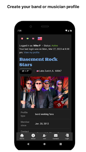 Bandfinder: Join, start a band Screen 3