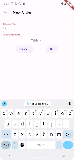Restaurant Order App Screen 3
