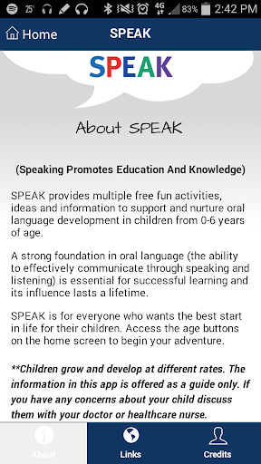 Screenshot of SPEAK
