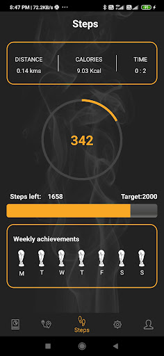 Android application StepCounter-Map tracking screenshort