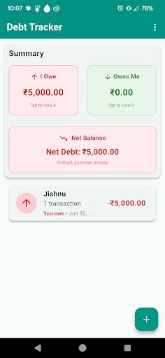 Captura de pantalla de Debt Tracker