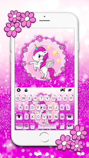 Android application Glitter Purple Unicorn Keyboar screenshort