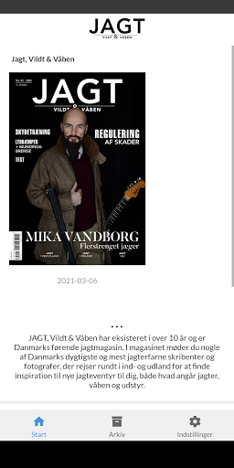 Android application JAGT, Vildt & Våben screenshort