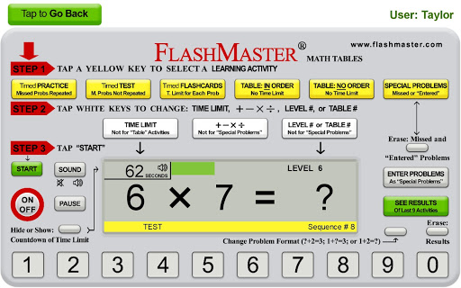 FlashMaster™ App--Math Facts      not for phones