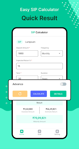 Android application SIP Calculator screenshort