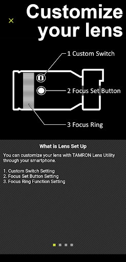 Android application TAMRON Lens Utility Mobile screenshort