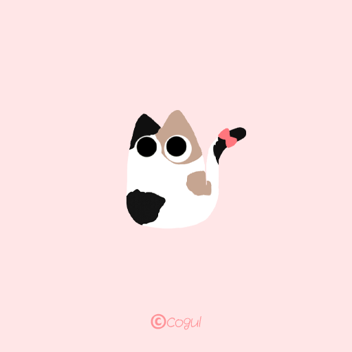 카카오톡 테마 - 말랑말랑 삼색 고양이_베이비핑크 logo