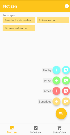 Android application Organizer screenshort