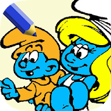 Coloring games smurfss city icon