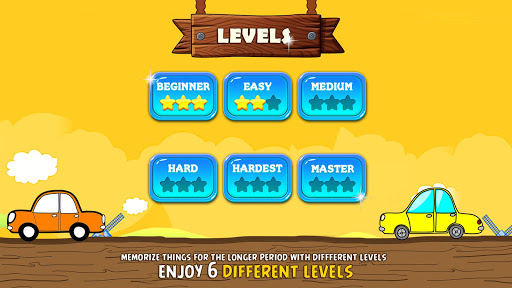 Cars Pair Matching Game for Brain