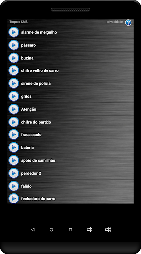 Visualização do aplicativo