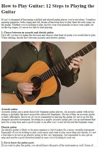 Android application How to Play Guitar screenshort