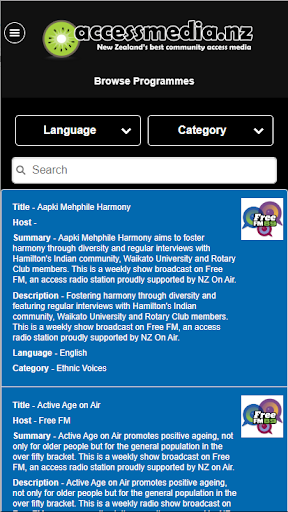 Android application accessmedia.nz screenshort