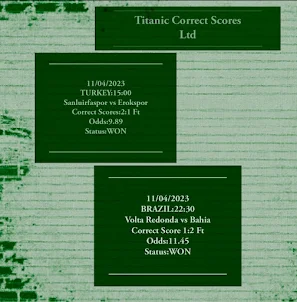 Titanic Correct Scores ltd