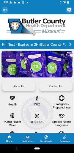 Android application Butler County Public Health screenshort