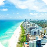 Cities. Beach in Miami icon