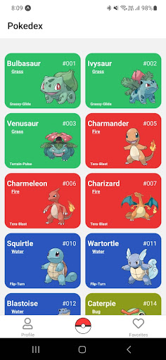 Android application Pokedex screenshort