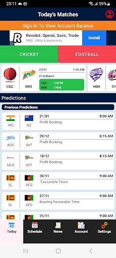Android application SportzSage screenshort