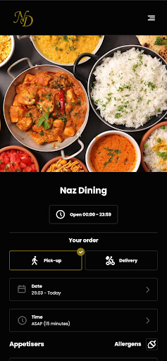 Android application Naz Dining screenshort