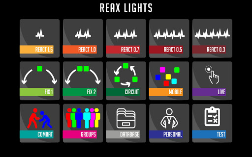 Android application ReaxLights screenshort