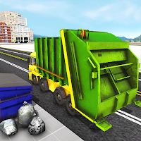 Garbage Truck City Cleaning Trash Dump Driver