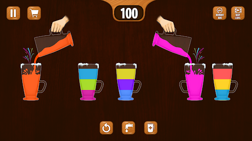 Android application Wooden Color Water Sort Puzzle screenshort
