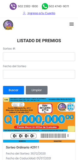 Lotería Santa Lucía Screen 2