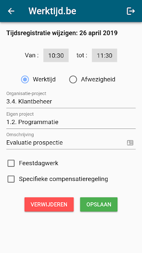 Werktijd.be Screen 2