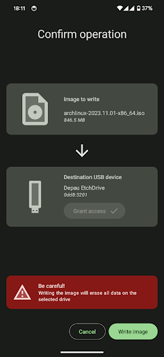 EtchDroid ISO to USB Writer Screen 3