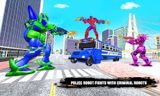 警察バス ロボットカーゲームのおすすめ画像1