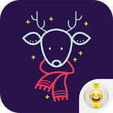 Xmas Photo, Santa Neon Emoji icon