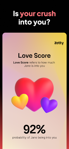 Android application Zetty - Love & Friendship Test screenshort