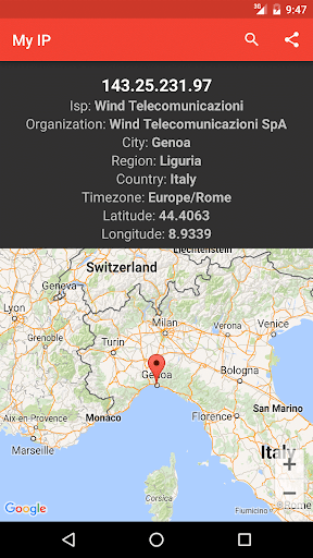 Android application My IP Address screenshort