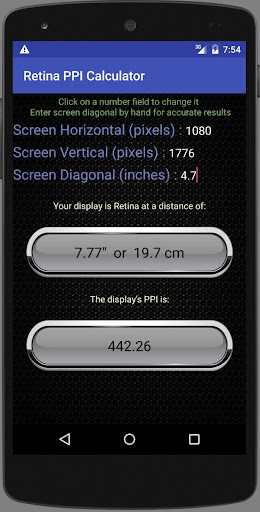 Retina Calculator Screen 2
