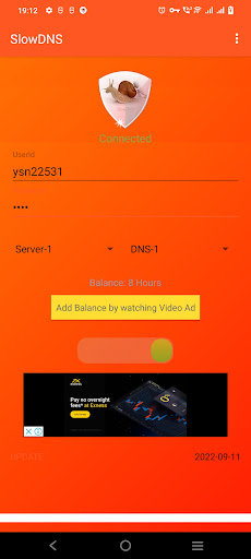 VPN Over DNS Tunnel : SlowDNS Screen 2