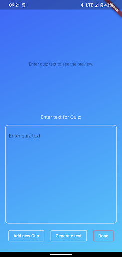 Android application Fill The Gap Quiz screenshort