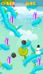 Sliding Frozen Snowman - casual 2D platformer game