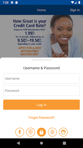 Destinations Credit Union Screen 3